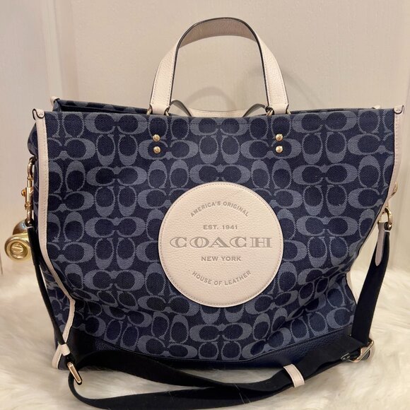 Coach Handbags - COACH Dempsey Tote 40 Signature Denim With Coach Patch